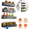 4Pcs Spice Rack Strong Magnetic Seasoning Storage Shelf with 8 Removable Hooks for Refrigerator Microwave Spice Storage Holder